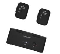 Wdbild Monitor de auriculares de 2,4 GHz, transmisor recargable, 2 receptores con botón volumétrico ajustable, función de silencio, monitor de baja latencia para músico
