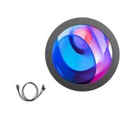 Wdbild Monitor secundario USB redondo de 2.8 pulgadas para actuaciones de PC con análisis de espectro musical tipo C, pantalla de rendimiento de computadora