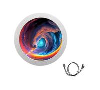 Wdbild Monitor secundario USB redondo de 2.8 pulgadas para actuaciones de PC con análisis de espectro musical tipo C, pantalla de rendimiento de computadora