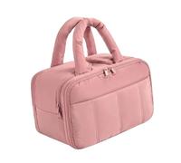 Wdbild Neceser grande de viaje, práctico organizador para mujeres, con asa y múltiples compartimentos, Pink, 11.8* 7.3*8.3in