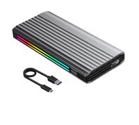 Wdbild NVME - Caja de unidades de estado sólido con iluminación ARGB, conexión USB C de 10 Gbps, no necesita herramientas