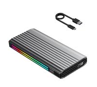 Wdbild NVME - Caja de unidades de estado sólido con iluminación ARGB, conexión USB C de 10 Gbps, no necesita herramientas