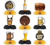 Wdbild Oktoberfests - Decoración de mesa con diseño de panal de abeja, 9 piezas, elegante accesorio bávaro para festivales de cerveza