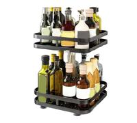 Wdbild Organizador de encimera de cocina giratorio de 360 grados, estante ajustable para cosméticos de baño, estante de almacenamiento de metal ajustable