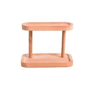 Wdbild Práctico estante de almacenamiento de llaves de 2 niveles, soporte para joyas, tocador, cosméticos, organizador de llaves de entrada de madera