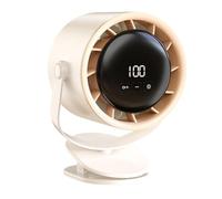 Wdbild Práctico ventilador de escritorio USB con control de velocidad continuo, pantalla digital para oficinas en casa y viajes, ventilador de ajuste multiángulo