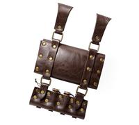 Wdbild Riñonera medieval de piel sintética con 4 botellas de poción de corcho para disfraz de mago de fantasía, cosplay, renacentista, Bolsa sin cinturón, Talla única