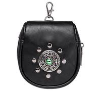 Wdbild Riñonera medieval de piel sintética en relieve, monedero retro para Halloween, accesorio de disfraz, Black, Talla única