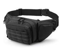Wdbild Riñonera multifunción para el pecho, bolsa cruzada, bolsa de hombro de gran capacidad para actividades al aire libre, Black, Talla única