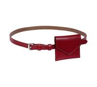 Wdbild Riñonera pequeña de moda de estilo coreano para mujer, de piel sintética, con diseño elegante y múltiples compartimentos, Red, 10*9