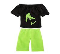 Wdbild Ropa de dedo para niños, conjunto de camiseta y pantalones para dedos, patineta, patinetas, accesorios, juego interactivo
