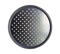 Wdbild Sartén para pizza de 9/10/11/12 pulgadas con agujeros, acero al carbono, antiadherente, herramientas de cocina, accesorios para horno de panqueques, acero al carbono, antiadherente