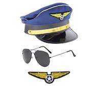 Wdbild Sombrero de copa y sombrero de asistente de vuelo, conjunto de boinas de azafatas, sombreros de aerolínea, accesorios de uniforme para cosplay y fiestas de disfraces