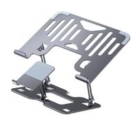 Wdbild Soporte de aleación de acero para laptop, ajuste de altura, plegable, base ventilada, antideslizante, acolchado de silicona, amplia compatibilidad, soporte de escritorio de metal para laptop
