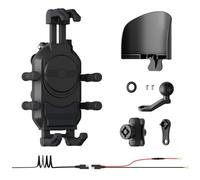 Wdbild Soporte de teléfono para motocicleta con carga de 15 W y amortiguador de vibraciones, antirrobo, antivibraciones, ajustable, soporte para teléfono para motocicleta