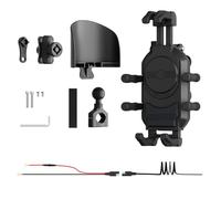 Wdbild Soporte de teléfono para motocicleta con carga de 15 W y amortiguador de vibraciones, antirrobo, antivibraciones, ajustable, soporte para teléfono para motocicleta