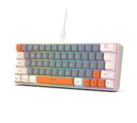 Wdbild Teclado mecánico para juegos, 63 teclas, retroiluminación LED, con cable, ergonómico, para oficina, para PC, jugadores, laptop, teclado ergonómico