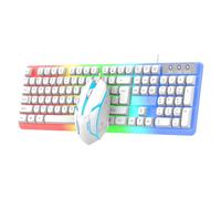 Wdbild Teclado para juegos de 104 teclas y combo con cable retroiluminado LED colorido para PC, portátil, escritorio, juegos de alta sensibilidad y