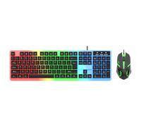 Wdbild Teclado para juegos de 104 teclas y combo con cable retroiluminado LED colorido para PC, portátil, escritorio, juegos de alta sensibilidad y