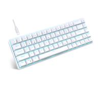 Wdbild Teclado para juegos de 68 teclas, interruptores de doble disparo, opción de iluminación LED, USB C, 60% teclado pequeño, teclado mecánico