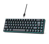 Wdbild Teclado portátil de membrana de máquina de escribir de 68 teclas, 18 tipos de retroiluminación de color, teclado ruso en inglés para oficina y juegos