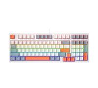 Wdbild Teclado portátil para juegos de 98 teclas con retroiluminación LED, componentes de eje, teclado ergonómico para juegos intensos de PC