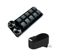 Wdbild Teclados macro programables con 2 perillas, teclado mecánico para juegos, interruptores intercambiables en caliente, almohadilla de control personalizable, almohadilla de control multimedia