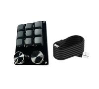 Wdbild Teclados macro programables con 2 perillas, teclado mecánico para juegos, interruptores intercambiables en caliente, almohadilla de control personalizable, almohadilla de control multimedia