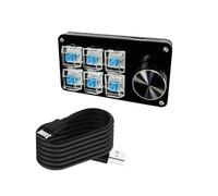 Wdbild Teclados macro programables con perilla personalizable de 3 teclas/4 teclas/6 teclas/8 teclas, teclado mecánico para juegos, interruptores intercambiables en caliente, teclado macro