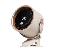 Wdbild Ventilador de control remoto de escritorio con pantalla digital, rotación de 360 grados, ajustable, clip de clip, para oficina, velocidad rápida, potente clip de refrigeración