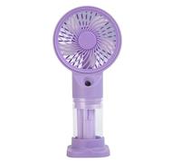 Wdbild Ventilador en miniatura apto para viajes, recargable por USB, funciona con pilas, ventilador de nebulización de mano, dispositivo de refrigeración para mujeres y hombres, funciona con pilas