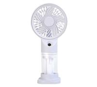 Wdbild Ventilador en miniatura apto para viajes, recargable por USB, funciona con pilas, ventilador de nebulización de mano, dispositivo de refrigeración para mujeres y hombres, funciona con pilas