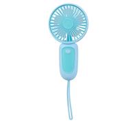 Wdbild Ventilador portátil de mano recargable por USB, largo y pequeño, con cuerda, escritorio pequeño, USB y batería para dormitorio, silencioso, recargable