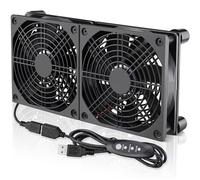 Wdbild Ventilador USB de 2 x 120 mm, dos USB de 120 mm, ventilador doble de 12 cm, ventilador de PC de 240 mm, ventilador de computadora con 3 velocidades ajustables para refrigeración de enrutador