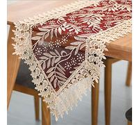 WDCDYQDH Camino de Mesa Sencillo Hecho a Mano con Bordado Pastoral, Camino de Mesa con Flores Huecas, Mantel Bordado con Flores caladas (A 40 * 180CM)