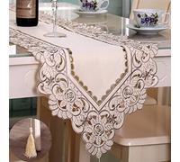 WDCDYQDH Camino de Mesa Sencillo Hecho a Mano, Elegante, Estilo Pastoral, Bordado con Flores Huecas, Camino de Mesa Bordado con Flores (Monocolor, 40 x 40 cm)