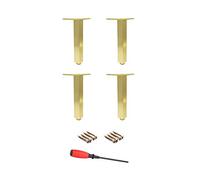 WDCDYQDH Paquete de 4 Patas Ajustables para Muebles, cuadradas, para sofá, estantes, mesas y Cocina, con Placa de Montaje Triangular (Negro 6 cm/2,4 Pulgadas) y Dorado 8 cm/3 Pulgadas