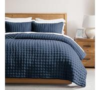 WDCOZY Juego de Ropa de Cama de Gran tamaño Azul Marino tamaño California King con Fundas de Almohada, Colcha Ligera y Suave, Funda de edredón Acolchada Fina, 3 Piezas, 118 x 106 Pulgadas