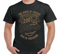 WDCzzFD 20th Birthday White Mens t Tshirts Camisetas y Tops 2001 Mens Funny 20 Year Old Gift The Birth of Legends(XX-Large)
