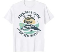 WDCzzFD 26- Funny A Great Week for A Shark to Stay Positive T Tshirts Camisetas y Tops(Medium)