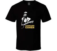 WDCzzFD 2688 Leonard Cohen Black T-Tshirts Camisetas y Tops(X-Large)