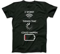WDCzzFD 3 Worst Things That Could Happen WiFi T-Tshirts Camisetas y Tops(X-Large)