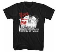WDCzzFD Amityville Horror for Sale-Front Print-Black Adult Short Sleeves T-Tshirts Camisetas y Tops(Large)