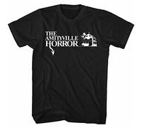 WDCzzFD Amityville Horror Logo-Front Print-Black Adult Short Sleeves T-Tshirts Camisetas y Tops(Medium)