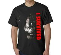 WDCzzFD Chuang Five Nights at Freddys T-Tshirts Camisetas y Tops, I Survived Freddy'S Black(X-Large)