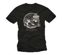 WDCzzFD Dangs Vintage Motorcycle Men's T-Tshirts Camisetas y Tops with Tourist Trophy Biker Men Cafe Racer(Small)