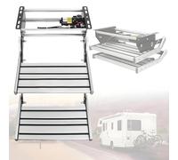 WDDEYYDS Electric Camper Steps with Auto-Sensing-Auto Extend/Retract with Door Operation,440lbs Capacity,IPX67 Waterproof,LED Indicator,Quick Assembly,for RV/Truck/Motorhome DoubleLayer-12V