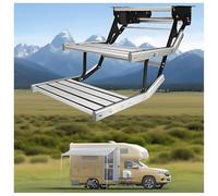 WDDEYYDS Electric Retractable RV Steps with LED Light,200kg Load Capacity,Foldable Aluminum Alloy Camper Steps,Non-Slip Design,Ideal for RV/Trailer/Camper/Travel Trailer DoubleLayer-12V