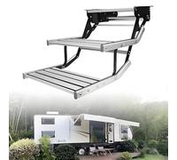 WDDEYYDS Premium Electric RV Entry Steps - 200kg/440lbs Bearing Capacity,Corrosion-Resistant Aluminum,LED Step Indicator,Non-Slip Textured Surface,Fits RV/Trailer/Motorhome DoubleLayer-12V