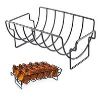 WDDP Parrilla Para Costillas, Soporte Para Costillas Barbacoa,Costillas Rejilla Barbacoa,Soporte Costillas Barbacoa Grill,Soporte para Costillas Parrilla BBQ,para Asar Bistecs, Costillas, Pollo Asado